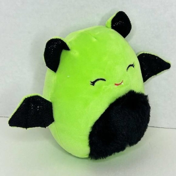 🎃 LEAP 🦇 FTM Lime Green & Black Bat Halloween 2024 Original Squishmallow NWT - Picture 5 of 8